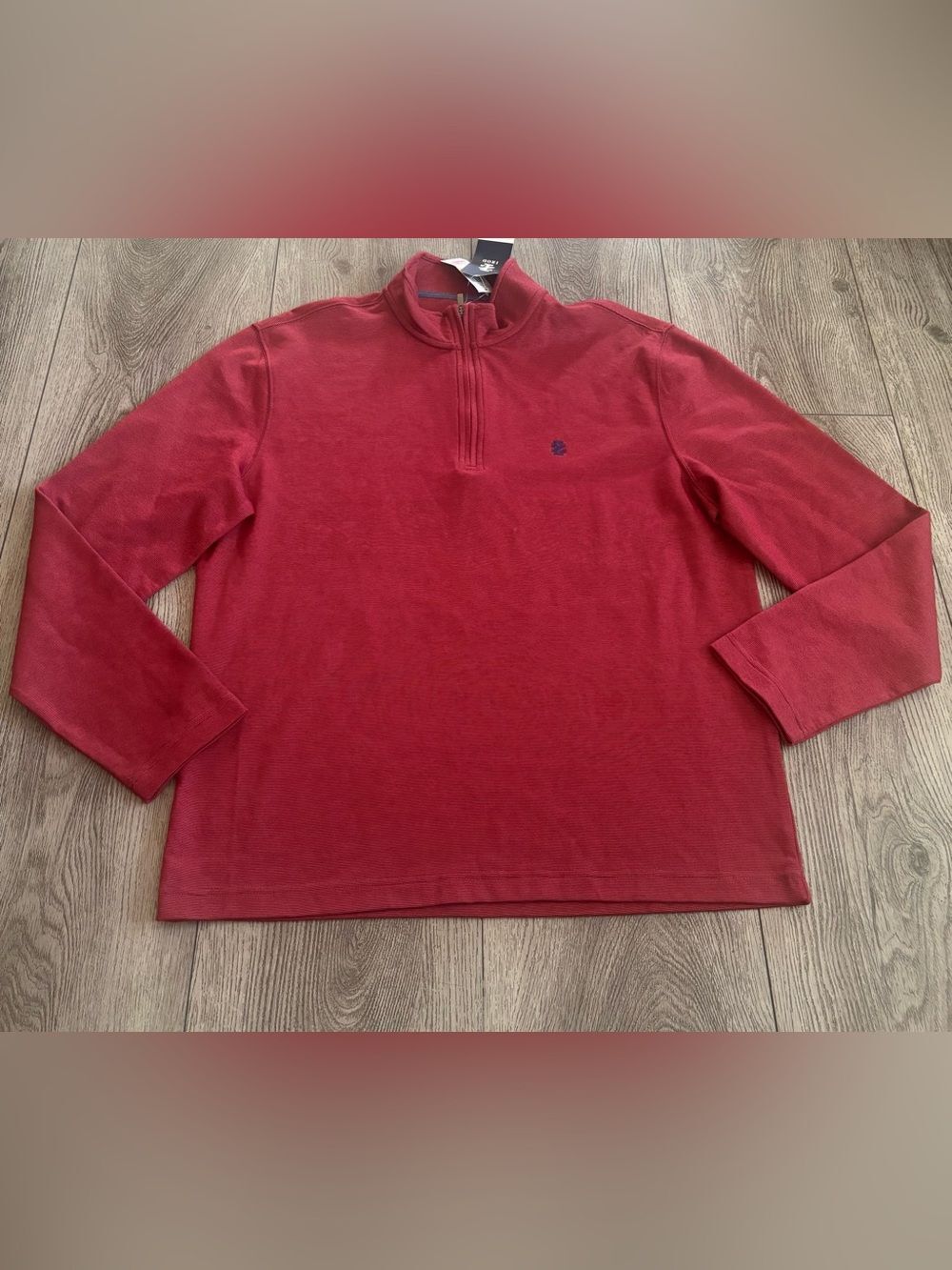 Izod Men's Red Quarter-Zip Long Sleeve Shirt